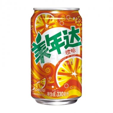 美年达橙味罐装330ml/罐