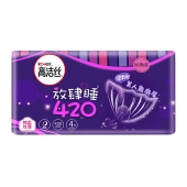 高洁丝卫生巾丝薄棉柔超长夜用420mm*4片/包