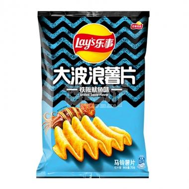 乐事大波浪薯片铁板鱿鱼味70g/包