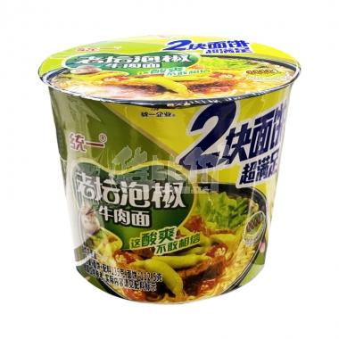 统一来一桶（大桶）2块面饼泡椒牛肉面135g/桶