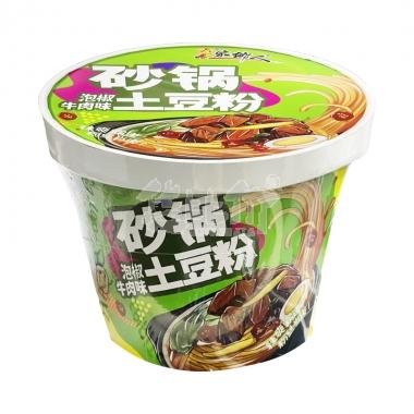 家乡人砂锅土豆粉泡椒牛肉味105g**/桶