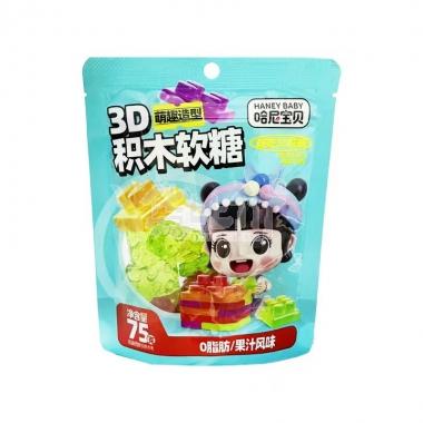 维巧哈尼宝贝3D积木造型软糖75g/包