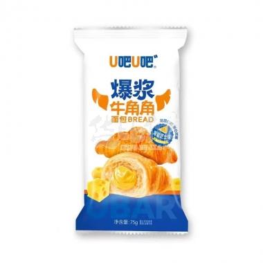 U吧U吧爆浆牛角角面包海盐芝士味75g90天/包